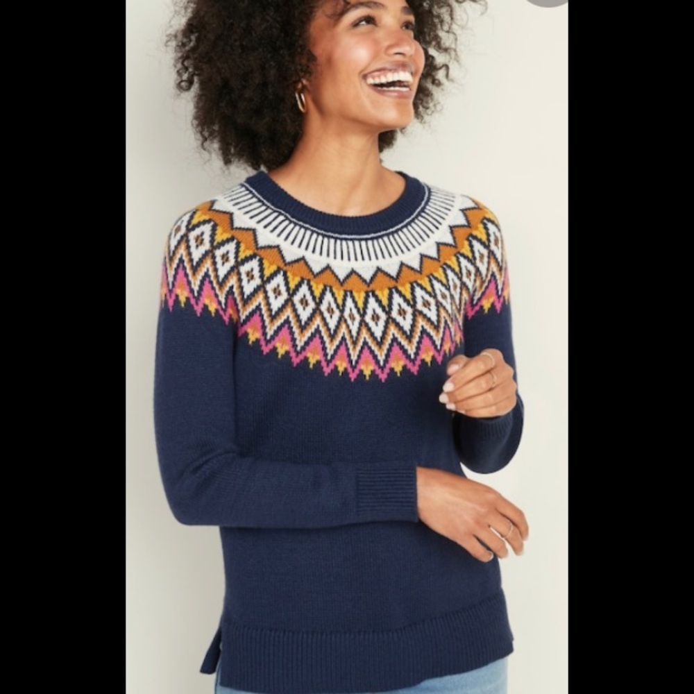 NWT Old Navy Fair Isle Crew Neck Sweater